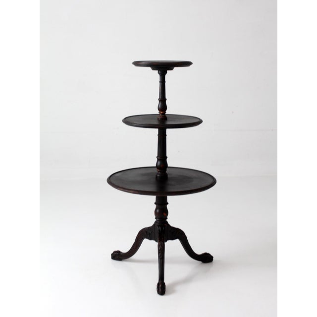 Antique Victorian Tiered Stand With Claw Feet For Sale - Image 6 of 17