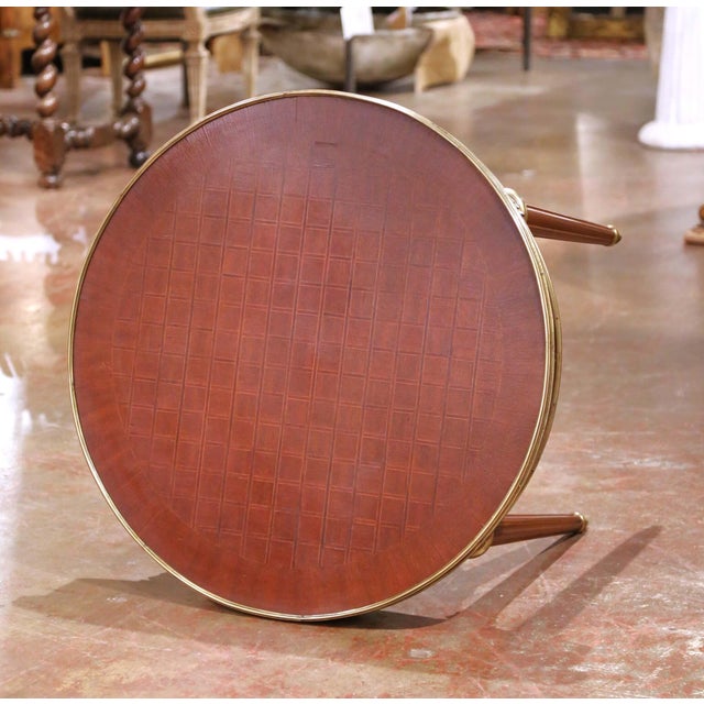 French Louis XVI Mahogany Guéridon With Marquetry Top and Bronze Mounts For Sale - Image 9 of 10