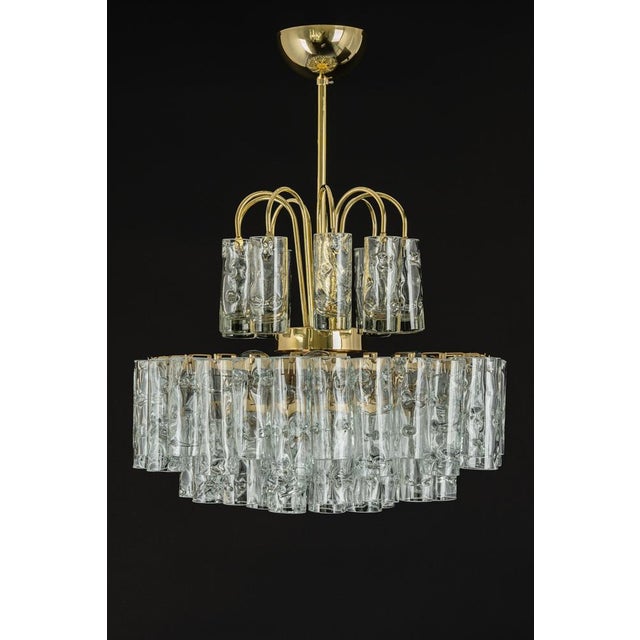 Murano Ice Glass Tubes Chandelier attributed to Doria, Germany, 1960s For Sale - Image 14 of 16