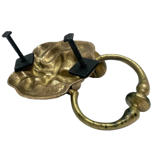 Vintage English Brass Lion Door Knocker For Sale - Image 9 of 11