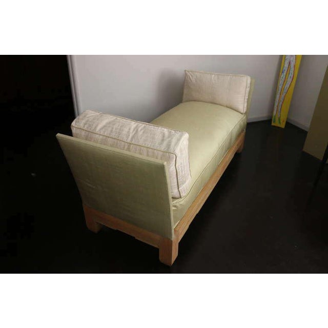 Wood Chic Socialite Silk Chaise Daybed Bench-Ceruse Oak by Famed Sister Parish/Albert Hadley For Sale - Image 7 of 8
