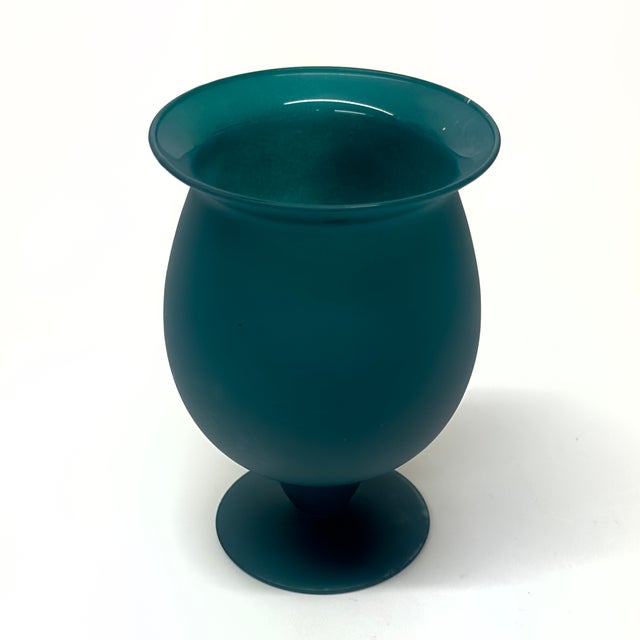 Vintage Mixed Greens Frosted Glass Vessel Curation - Group of 5 For Sale - Image 10 of 15