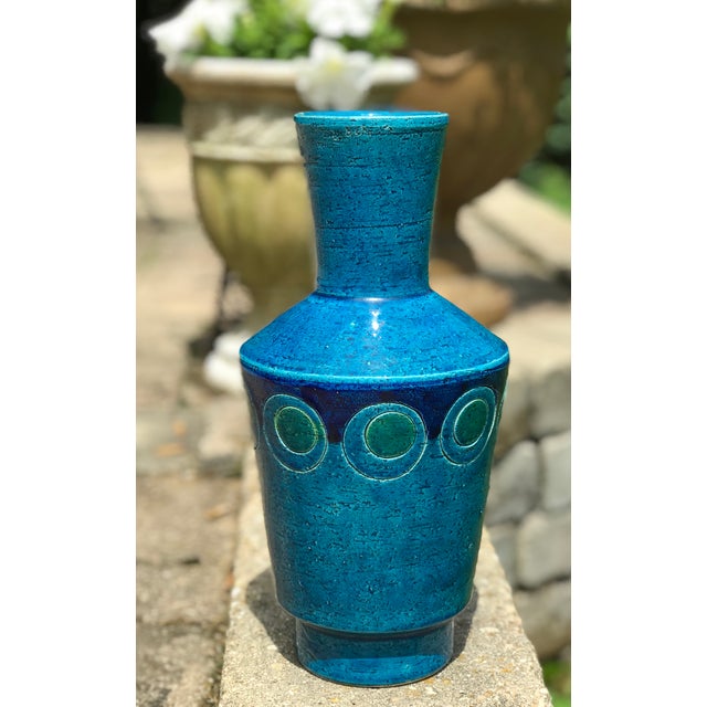 1960s Vintage Bitossi Italian Blue Pottery Vase Chairish