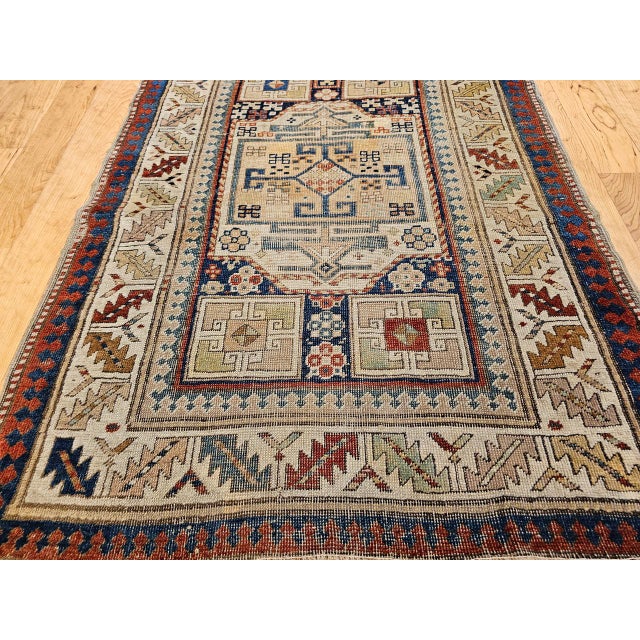 Antique Karachov Kazak Runner, Hand-Woven Wool, Caucasus, Late 1800s, 3' x 9' For Sale - Image 9 of 14