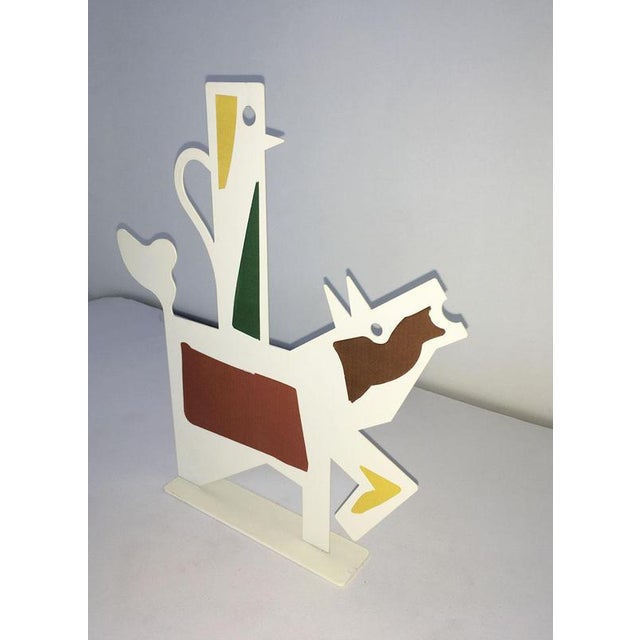 1980s White Painted Metal Sculpture by Riccardo Dalisi, Italy, 1980s For Sale - Image 5 of 18
