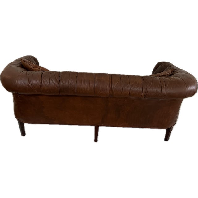 Vintage Baker Furniture Chesterfield Leather Sofa For Sale In West Palm - Image 6 of 8