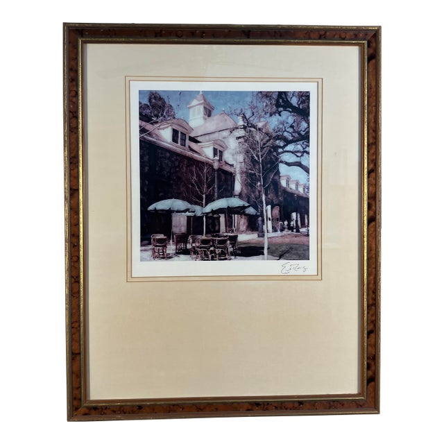 Ernesto Rodríguez Hand-Colored Photograph – Outdoor Café Scene, Signed For Sale