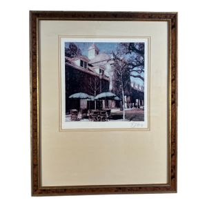 Ernesto Rodríguez Hand-Colored Photograph – Outdoor Café Scene, Signed