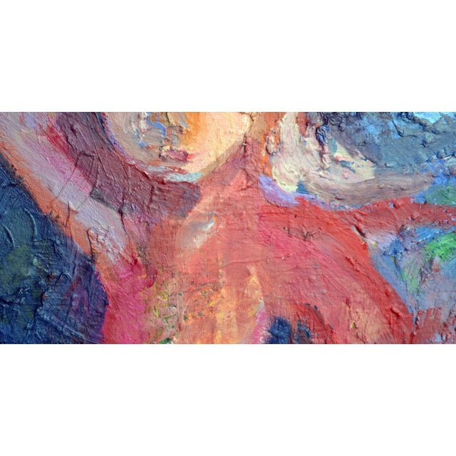 Expressionist Figurative Nude Under the Tree in Oil on Board by Kristin Cohen Bucci For Sale - Image 4 of 4