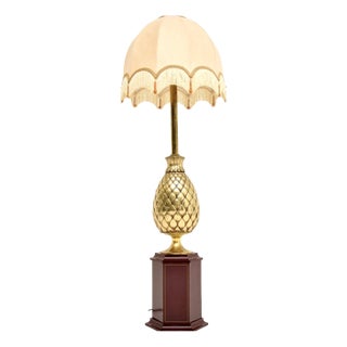 Vintage French Brass Table Lamp, 1970s For Sale