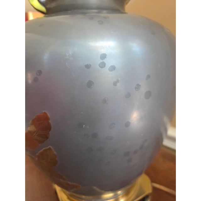 Metal Vintage Pewter, Copper & Brass Asian Chinoiserie Ginger Jar Table Lamp For Sale - Image 7 of 12