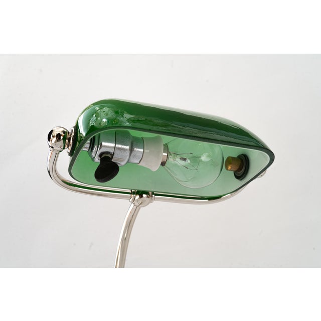 Art Deco Banker Lamp with Green Glass Shade, Vienna, Austria, 1920s For Sale - Image 18 of 18