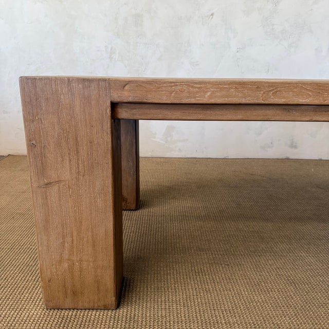 Beam Style Reclaimed 96” Pine Dining Table in Natural Fininsh For Sale In Los Angeles - Image 6 of 10
