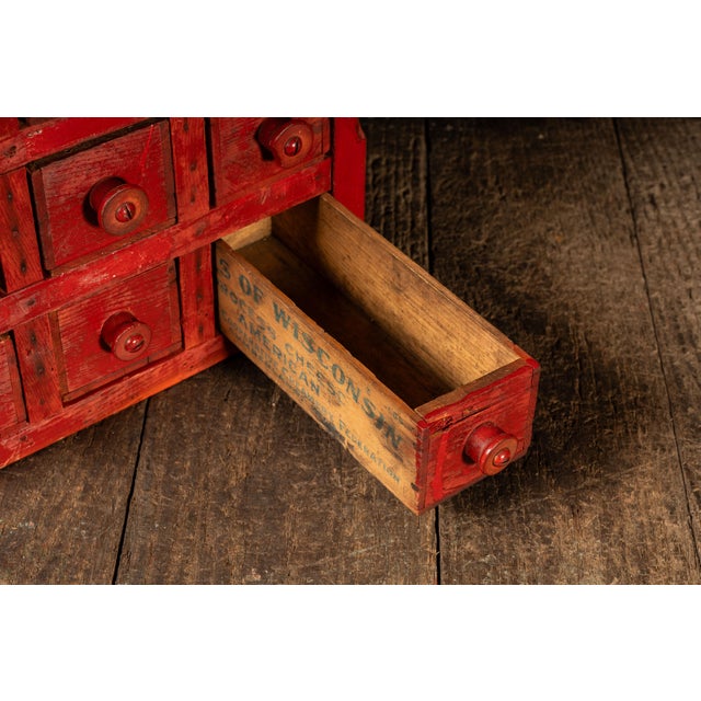 Red C. 1950 Shop-Made Hercules Explosives Small Parts Cabinet For Sale - Image 8 of 8