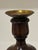 Antique English Oak Turned Candlesticks With Brass Candle Cups - A Pair For Sale - Image 10 of 13