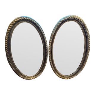 Large Oval Ornate Vintage Mirror Set For Sale