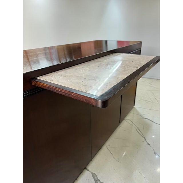 Large Art Deco Credenza with Original Marble Top, 1940s For Sale - Image 9 of 17