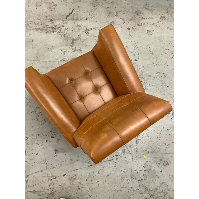 Vintage Cubist Leather Lounge Chair For Sale - Image 14 of 16