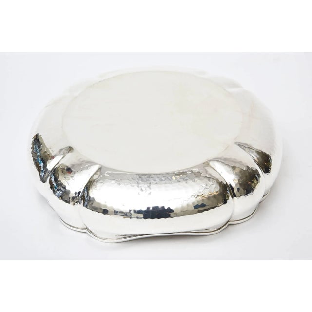 Vintage Hand-Hammered Silver Plate Bowl or Serving Piece Italian For Sale - Image 9 of 11