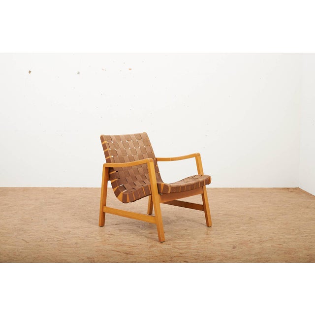 Model 652 Vostra Armchair in Beech and Fabric by Jens Risom for Walter Knoll, 1942, in Good conditions. Designed 1920 to...