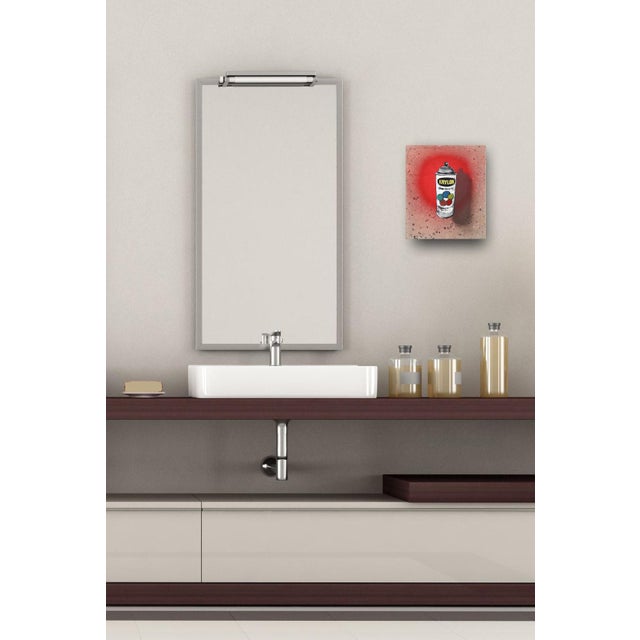 Red Obsessive - Surrealist Red Spray Paint Can Pop Art on Canvas Original Artwork by Carl Smith For Sale - Image 8 of 9