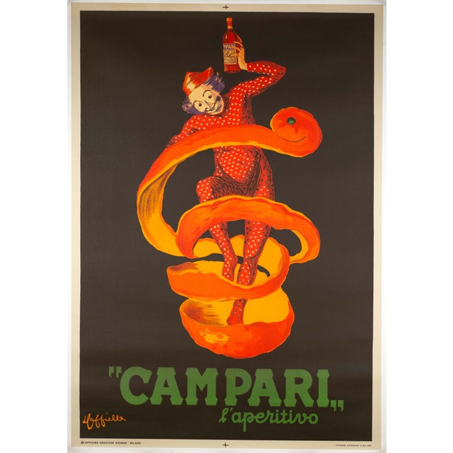 Art Deco 1950s Campari l'Aperitivo Leonetto Cappiello Original Italian Poster For Sale - Image 3 of 3