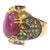 Bochic “Orient” Spark Ruby & Multi Sapphire Ring Set in 18k & Silver Size 4.5 For Sale