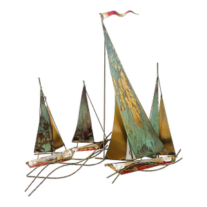 Curtis Jere 1960s Mid Century Modern Nautical Sailboats Sculpture