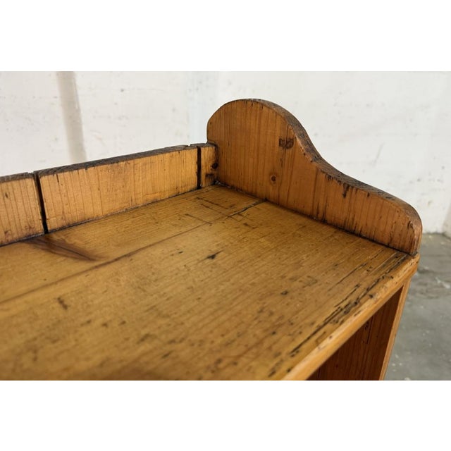 Antique Rustic Pine Open Bookcase With Plank Back For Sale In Raleigh - Image 6 of 10