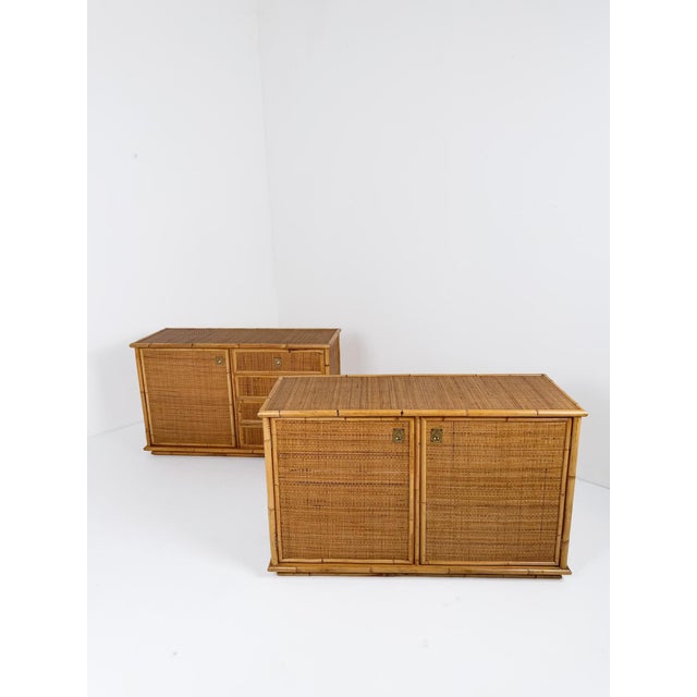 Mid-Century Italian Bamboo, Rattan and Cane Sideboard by Dal Vera, Italy, 1970s For Sale - Image 4 of 18