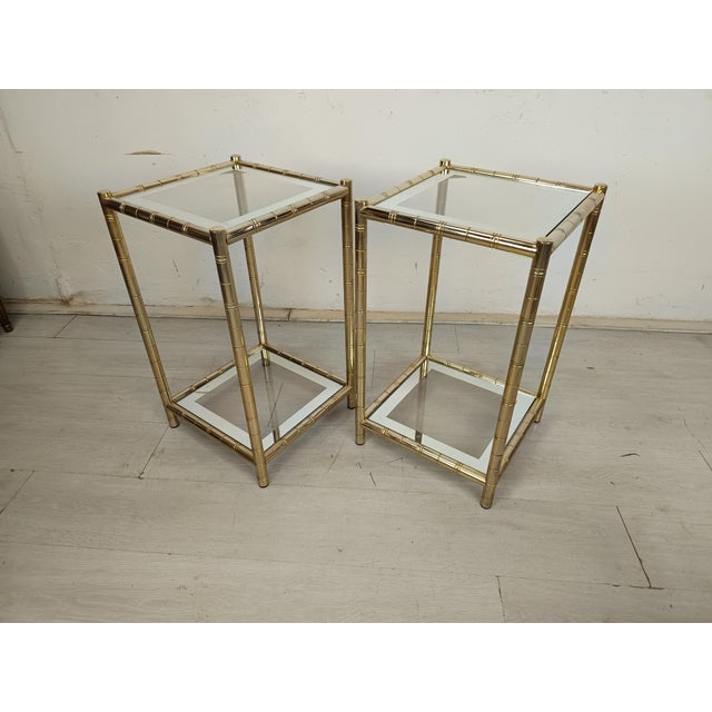 1970s Vintage Gilt Side Tables, 1970s, Set of 2 For Sale - Image 5 of 15