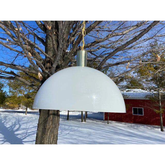 Metal Modern Dome Pendant Light, 1970s For Sale - Image 7 of 18
