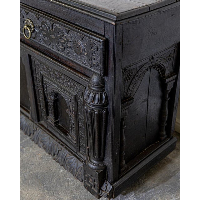 Black 19th Century Carved Oak Sideboard Buffett For Sale - Image 8 of 13