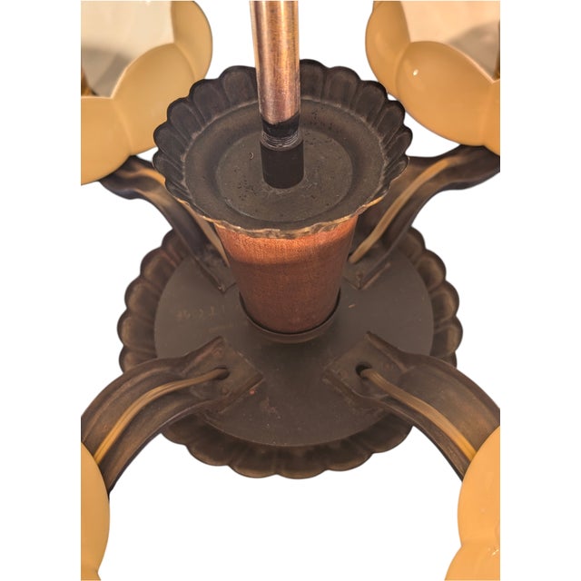 Vintage Four-Arm Chandelier by Paavo Tynell for Taito Oy, 1940s For Sale - Image 11 of 15