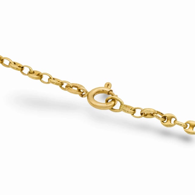 Metal Vintage 18k Yellow Gold Mariner Link Chain For Sale - Image 7 of 7