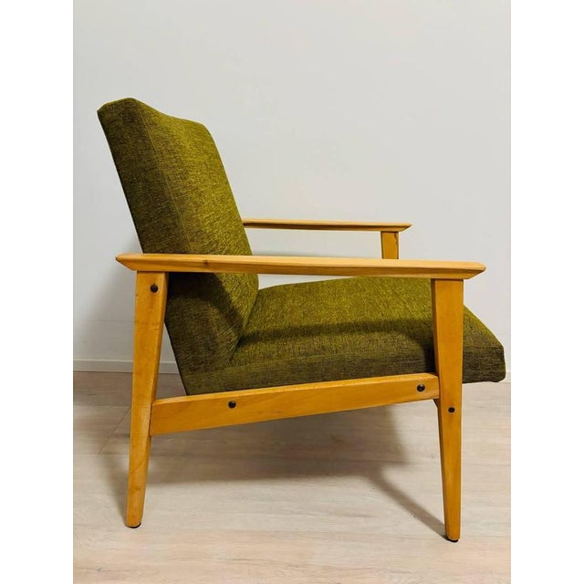 Vintage Green Armchair, Czechoslovakia, 1970s For Sale - Image 3 of 10