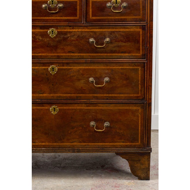 Late 18th Century Walnut Period Chest With Contrast Satinwood Banding (C. 1780-1820) For Sale - Image 5 of 11