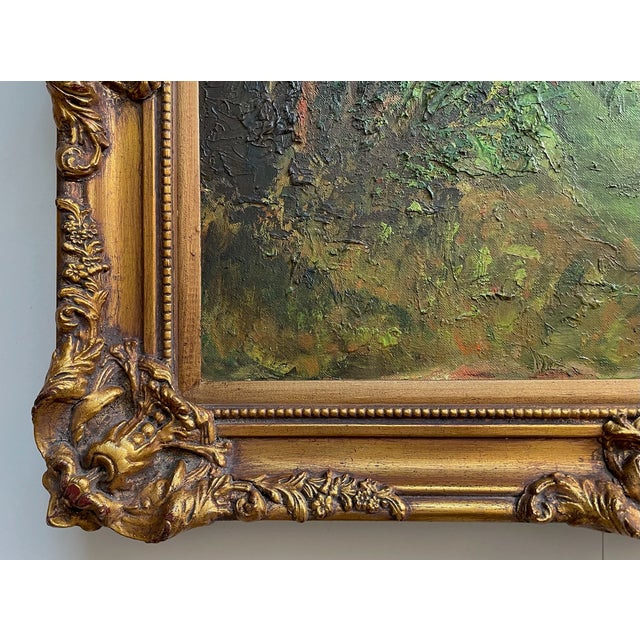 Impressionist 1970s Impressionist Landscape Oil on Canvas Board Signed Painting For Sale - Image 3 of 7