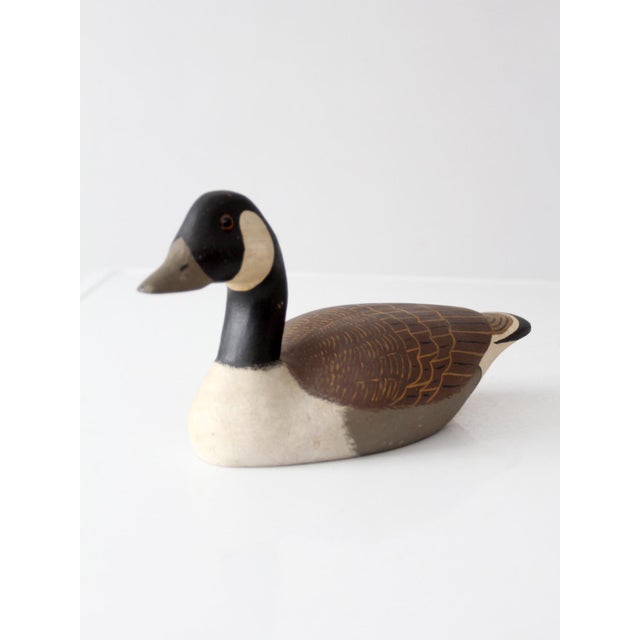 Vintage Hand Carved Painted Canada Goose Decoy For Sale - Image 6 of 17