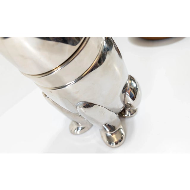 Chrome Mid-Century Modern Art Deco Style Chrome Polar Bear Cocktail Shaker For Sale - Image 8 of 12