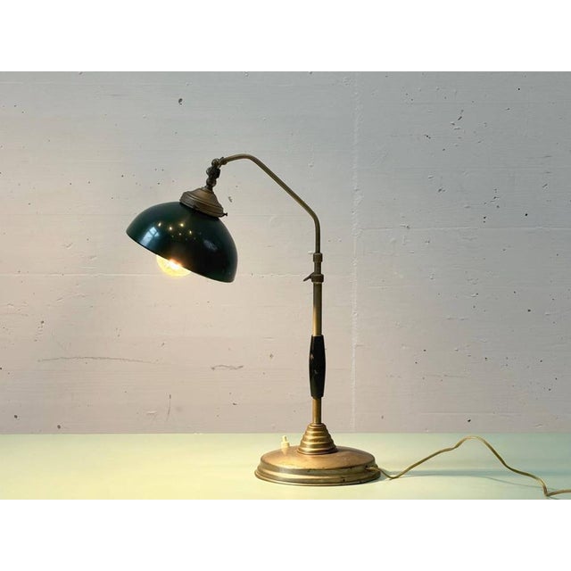 Mid-Century Modern Industrial Metal Table Lamp, 1930s For Sale - Image 3 of 16