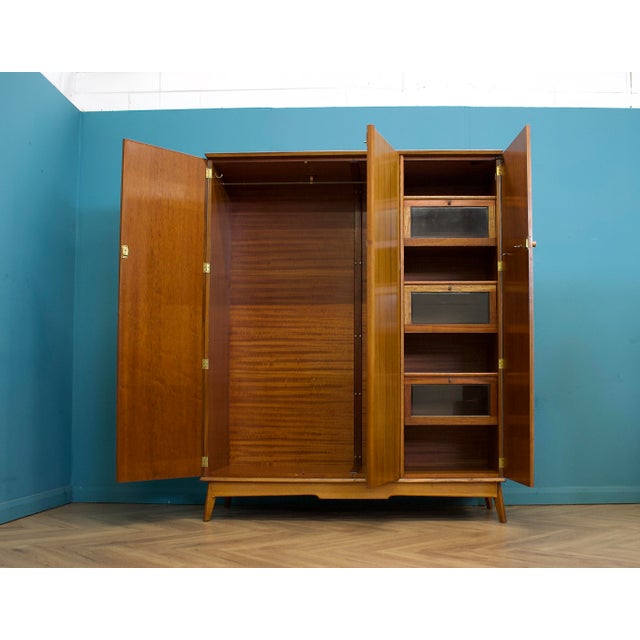 Vintage Walnut Wardrobe by Alfred Cox for Heals, 1950s For Sale - Image 4 of 13