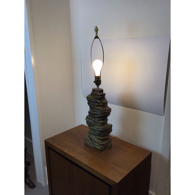 Dark Green Mid-Century Modern Biomorphic Table Lamp, Circa 1970s For Sale - Image 8 of 8