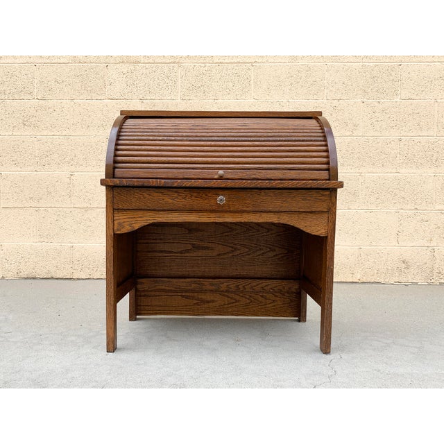 Antique Children's Oak Roll Top Desk Chairish