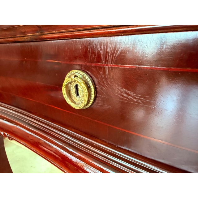 Wood Early 20th Century Regency Console Table with Three drawers and Black Marble For Sale - Image 7 of 18