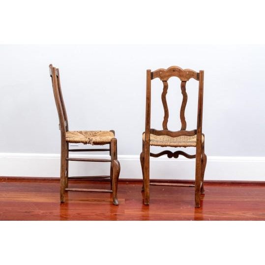 Bring timeless French elegance to your dining room with this exceptional set of six vintage Louis XV-style dining chairs,...