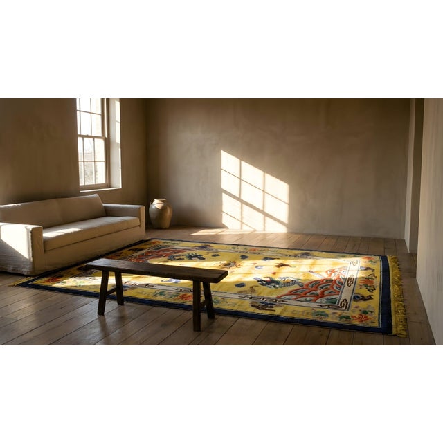 1920s Chinese Silk Dragon Carpet For Sale - Image 14 of 15