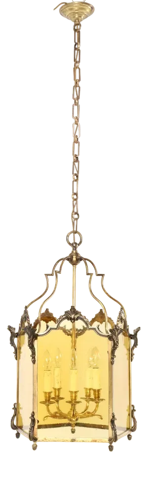Large Louis XV Style Five-Panel Bronze Hall Lantern, 1870s