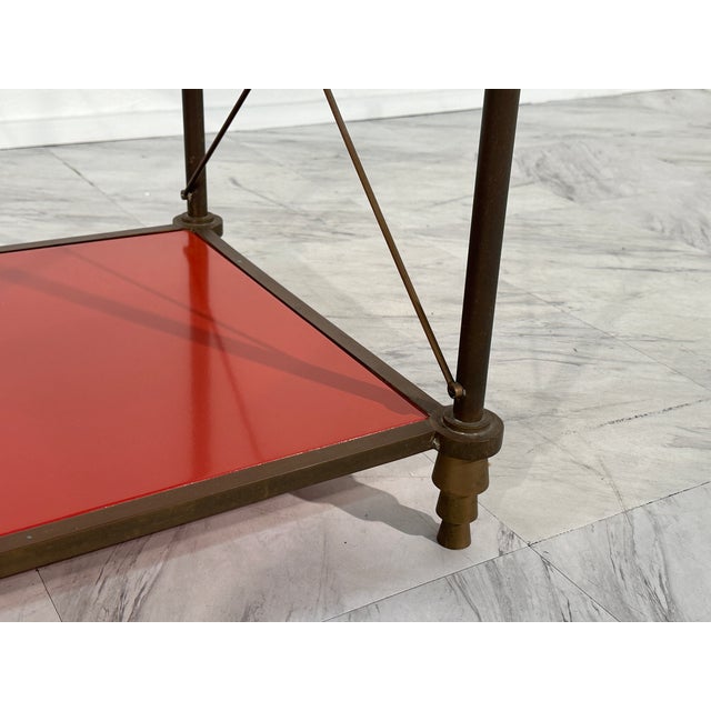 Vintage Italian Brass and Glass Side Table 1980s For Sale In Los Angeles - Image 6 of 7