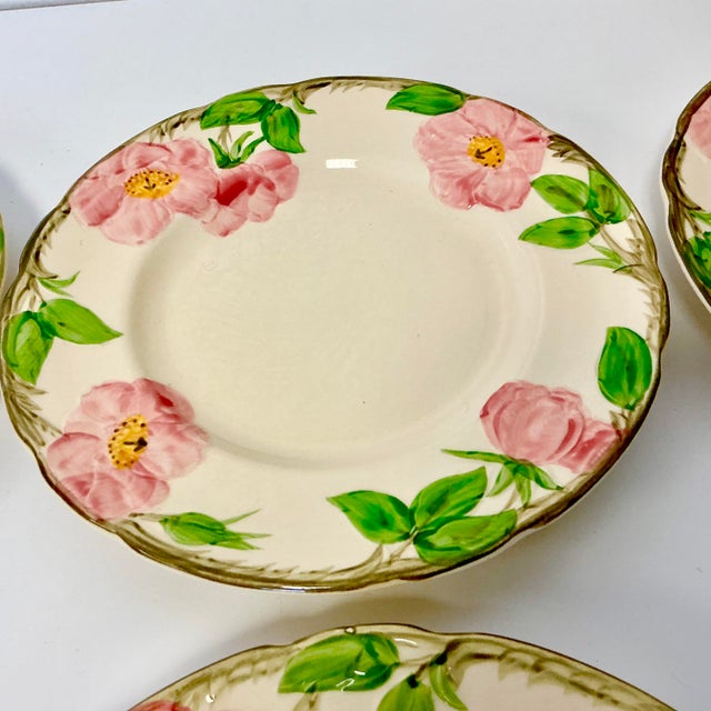 Mid-Century Americana Boho Chic Franciscan Desert Rose Salad Plates - Set of 6 For Sale - Image 6 of 10